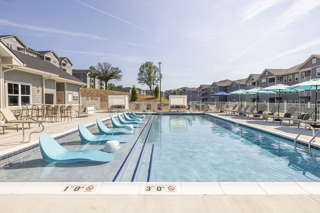 Pool With Relaxing Chairs at Preserve at Sycamore Creek, Osage Beach, MO 65065