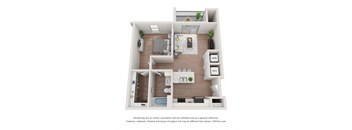 One Bedroom Floor Plan at The Station St. Peters, St. Peters, MO, 63376