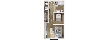 Studio 1 bath at The Oliver Apartments, Olivette, Missouri