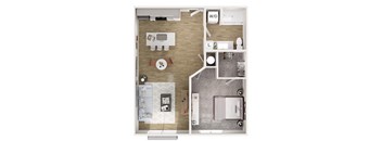 1 bed 1 bath A at The Oliver Apartments, Olivette, Missouri