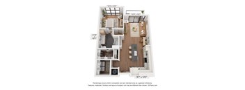 A3 Floorplan at Plaza at Pinnacle Hills, Rogers