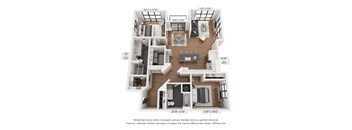 B2 Floorplan at Plaza at Pinnacle Hills, Arkansas, 72758