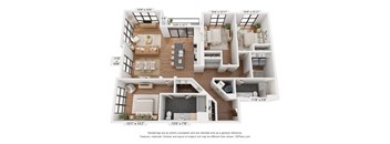 C1_A Floorplan at Plaza at Pinnacle Hills, Rogers, 72758