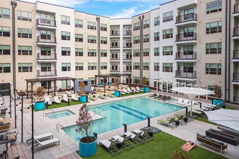 Pool And Sundecks at The Porter, Maryland Heights  