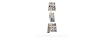 Three images of a house layout from different angles.
