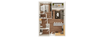 A1 Type A Floor Plan at Timber Club, Missouri, 63304