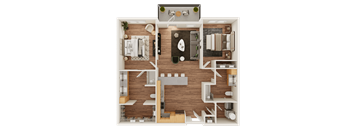 B1 Floor Plan at Timber Club, St. Peters Missouri