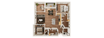 B3 Type A Floor Plan at Timber Club, Missouri, 63304