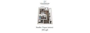 Studio 1 bath A at GrandView Flats and Townhomes, Indiana