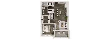 a1 floor plan  1 bedroom with 2 baths  129