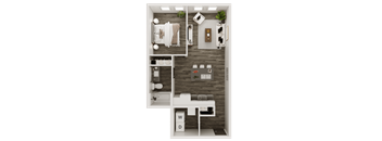 a1 floor plan  1 bedroom  1190 square feet  the