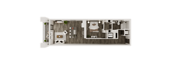 a1 floor plan  1 bedroom with 2 baths  129