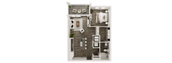 a1 floor plan  1 bedroom with 2 baths  129