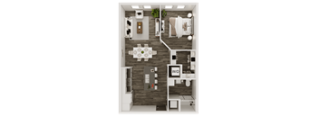 a1 floor plan  1 bedroom with 2 baths  129