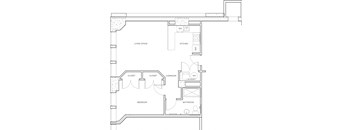 1 bed 1 bath Floorplan at Studebaker Lofts, South Bend
