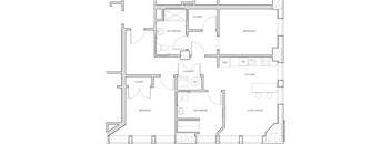 2 bed 2 bath Floorplan at Studebaker Lofts, Indiana