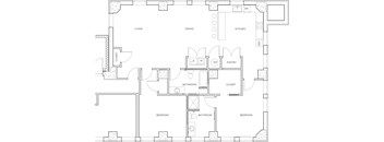2 bed 2 bath B Floorplan at Studebaker Lofts, South Bend, IN