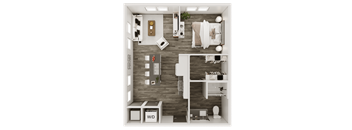a1 floor plan  1 bedroom with 2 baths  129