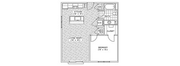 A1-2 Floor Plan at Piazza on West Pine, Saint Louis, 63108