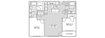 B1 Floor Plan at Piazza on West Pine, Saint Louis