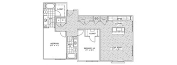B4 Floor Plan at Piazza on West Pine, Saint Louis, 63108