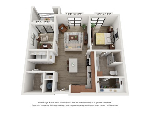 Clydesdale Floor Plan at Wildhorse Apartments, Chesterfield, MO