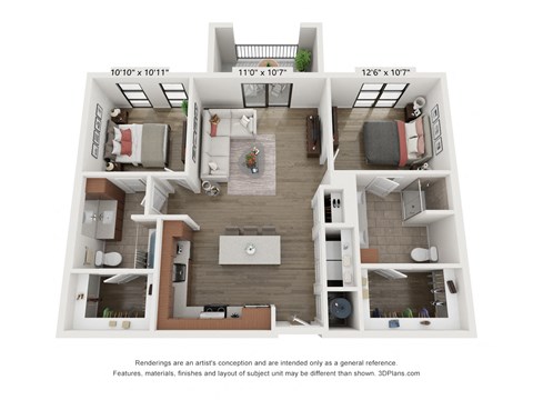 Mongolian Floor Plan at Wildhorse Apartments, Chesterfield