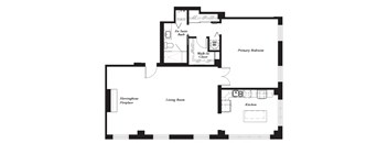 YH A 1300sf Floor Plan at York House, Saint Louis, MO, 63108