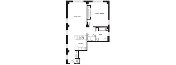 YH C 1092sf Floor Plan at York House, Saint Louis, Missouri