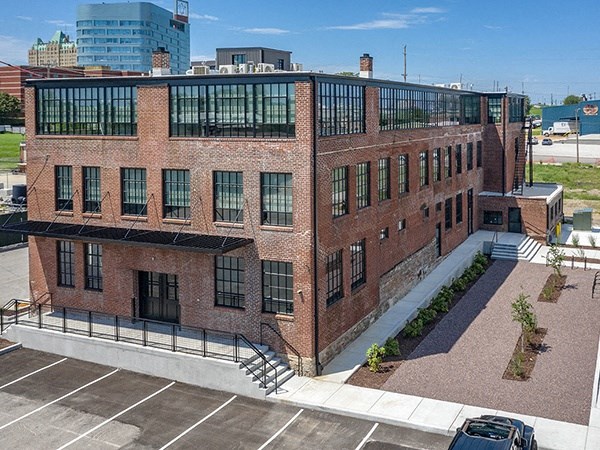 Steelcote Crossing exterior historic brick building at Steelcote Square, St. Louis