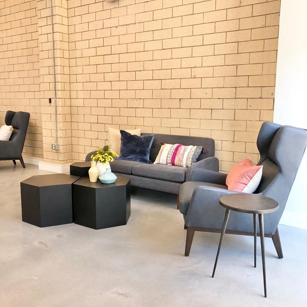 Living Room Sofa at The Georgian Apartments, St Louis, 63104