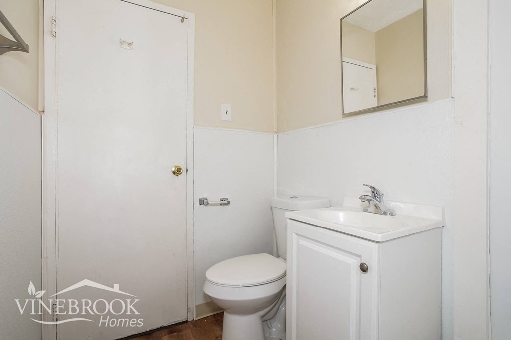 a bathroom with a toilet and a sink and a mirror
