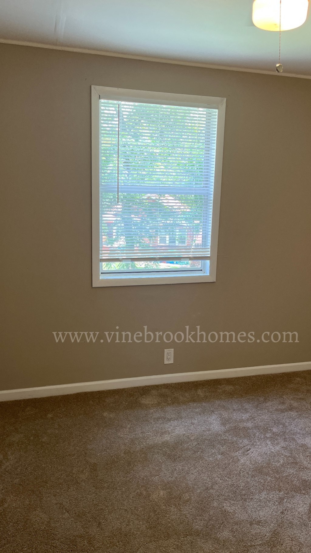 a large window in a room with a carpet
