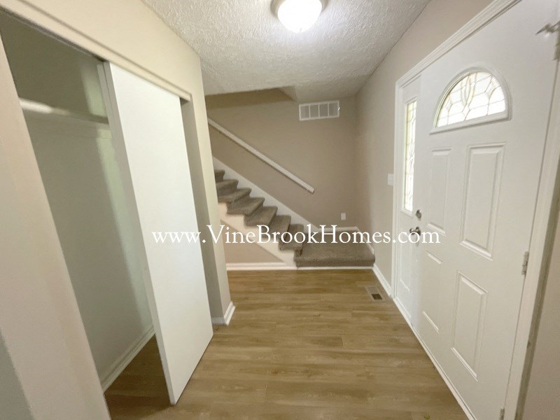 a view of the upstairs hallway and stairs of a home