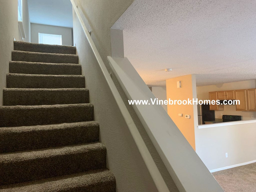 the stairway up to the 2nd and 3rd floors of the house