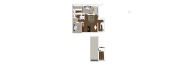 Spacious 2BR apartment with attached garage