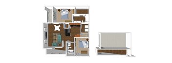 Spacious two bedroom apartment, with attached garage on select units