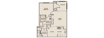One bedroom floorplan at Washington Landing in Charles Town, WV
