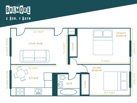 a floor plan of a room with a bedroom and a bathroom