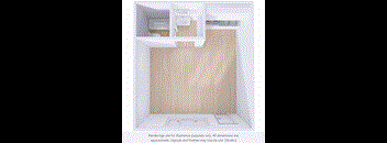 A white room with a wooden wall and a white ceiling with a vent.