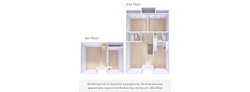 A diagram shows the layout of a 1st and 2nd floor apartment.