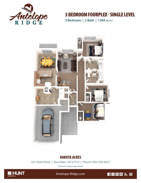 3 bedroom floor plan | the andalusia rice ridge  at Antelope Ridge, Box Elder