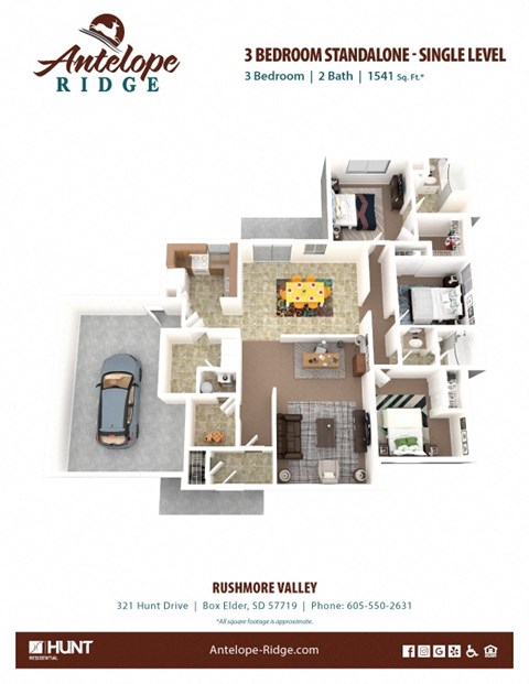 the address residence dubai opera 3 bedroom apartment 1 bath floor plan  at Antelope Ridge, Box Elder, 57719