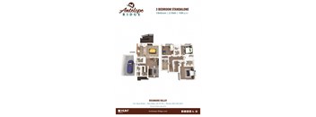 3 bedroom 1.5 bathroom floor plan at the residences at russell ridge  at Antelope Ridge, Box Elder, 57719