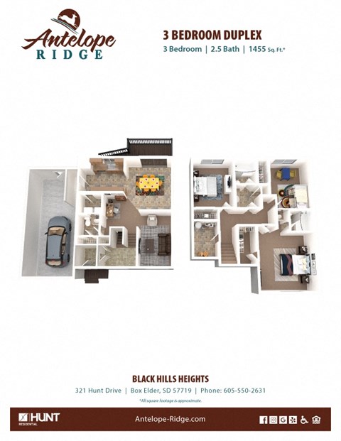 the residences at black hills 3 bedroom duplex floor plans  at Antelope Ridge, Box Elder, 57719