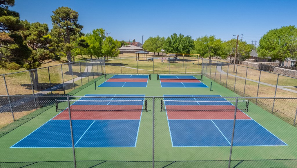 tennis courts at the springs at landings apartments  at The Village at Cottonwood Springs, El Paso, 79934