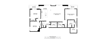 A black and white image of a floor plan for a home.