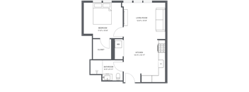 a floor plan of a bedroom apartment