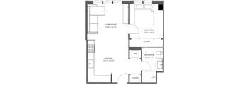 a floor plan of a bedroom apartment