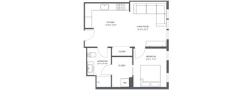 a floor plan of a bedroom apartment
